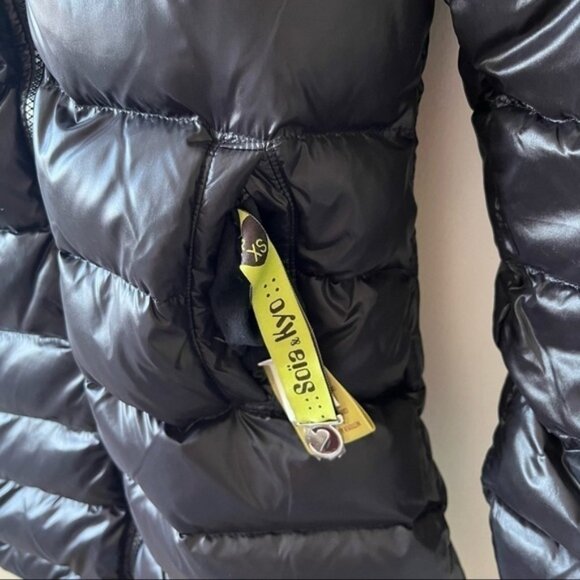 𝅺SOIA & Kyo Reversible Down Puffer Parka Black - Picture 7 of 16